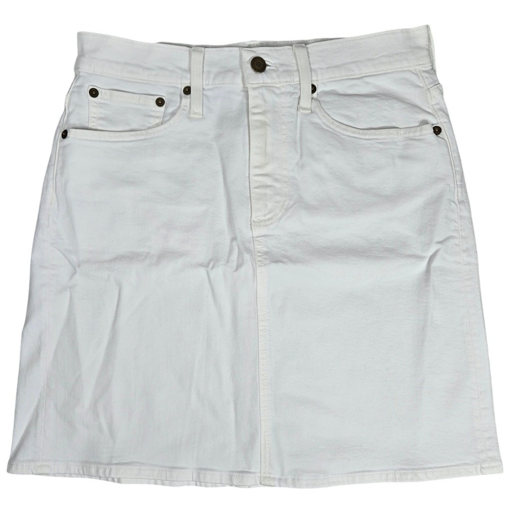 J. Crew‎ Denim mini skirt in white 26 NWT